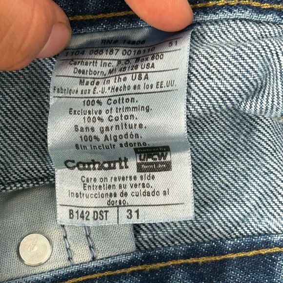 Vintage Carhartt Made in USA Relaxed Fit Jean Shorts NWT | 15oz Denim size 31 - Picture 6 of 13